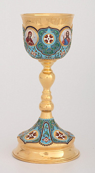 Потир 0.3л 4-финифти, филигрань, эмаль / золочение Потир 0.3л 4-финифти, филигрань, эмаль / золочение