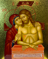 Икона Не рыдай Мене Мати золочение поталь