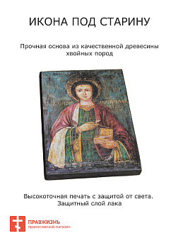 Икона ПАНТЕЛЕИМОН Целитель, Великомученик (ПОД СТАРИНУ)
