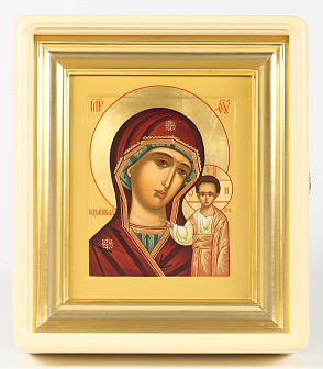 Икона живописная в киоте 18х24 масло, золоченый нимб и подрамник