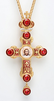 Крест наперсный №30 / золочение / серебрo эмаль (УИН)