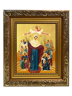 Икона Божией Матери "Всех Скорбящих Радость" с золочением поталью, 03010-УЛ