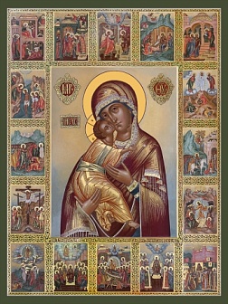 Владимирская икона Божией Матери с клеймами