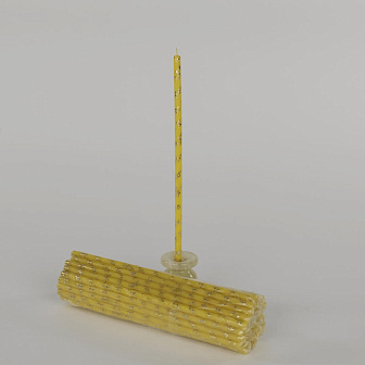 Свечи золоченые ХВ №80 (уп 50шт) ЖЕЛТЫЕ (рис зол)