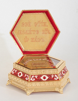 Ковчег для частиц святых мощей №9 золочение эмаль Ковчег для частиц святых мощей №9 золочение эмаль