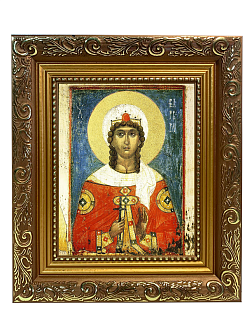 Икона "Варвара", св. вмц., с золочением поталью, 10009-УЛ Икона "Варвара", св. вмц., с золочением поталью, 10009-УЛ