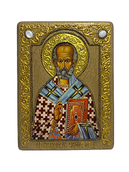 Настольная икона ''Святитель Николай, архиепископ Мир Ликийский (Мирликийский), чудотворец'' на море