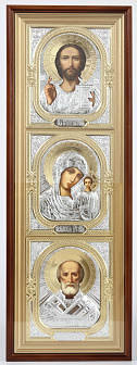 Икона в киоте 20х70 сложный, канвас, риза объёмная №1