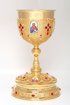 Потир 5.0л 8-финифтей, филигрань / золочение / мельхиоровый вкладыш