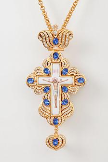 Крест наперсный №13 / золочение / серебро финифть (УИН)