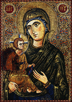 Икона под старину Византийская Божией Матери