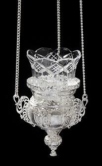 Лампада подвесная №4 литье серебро (УИН)