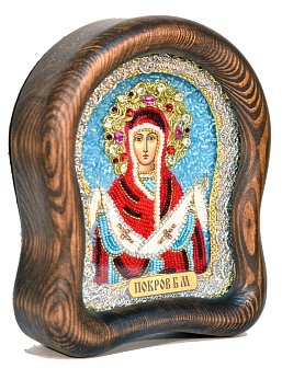 Икона ручной работы ''Покров Пресвятой Богородицы''