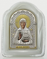 Икона "Матрона Московская" из серебра и стекла