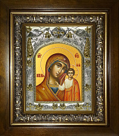 Икона Казанская икона Божией Матери, в деревяном киоте