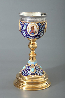 Потир 0.5л 4-финифти, филигрань, эмаль / золочение / серебряный стакан (УИН)