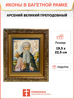 Икона Арсений Великий Преподобный на холсте 033