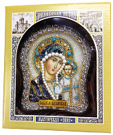 Икона Божией Матери Казанская с натуральными камнями