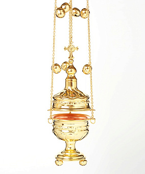 Кадило круглое чеканное №2 золочение с позвонцами Кадило круглое чеканное №2 золочение с позвонцами