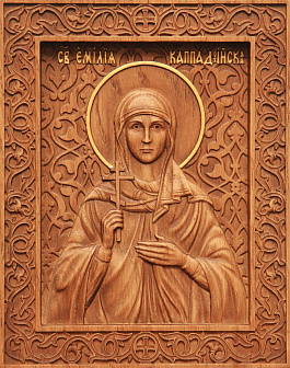 Икона резная Эмилия Каппадокийская