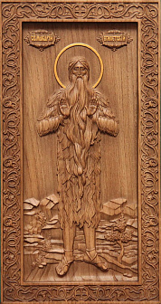 Икона резная Макарий Египетский