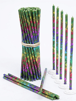 Свечи праздничные №80 (уп 50шт), ЗЕЛЁНЫЕ (Радужная лоза)