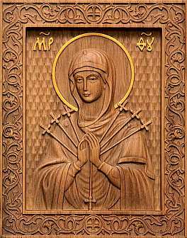 Икона резная Семистрельная