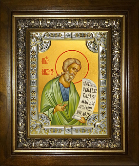 Икона Иаков брат Господень апостол в деревянном киоте