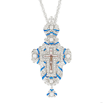 Крест наперсный №27 эмаль / серебрение