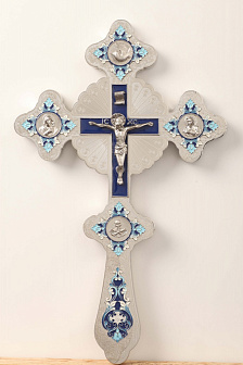 Крест напрестольный фигурный с эмалью
