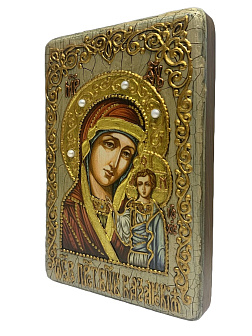 Икона Богородица Казанская писаная темперой