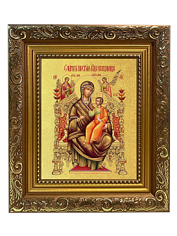 Икона Божией Матери "Всецарица" с золочением поталью, 03012-УЛ