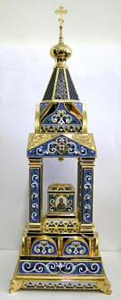 Дарохранительница филигранная №10 эмаль, финифть / золочение