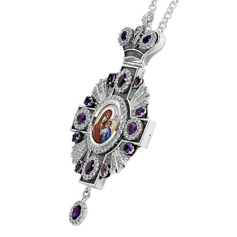 Панагия №67 / серебрение / Казанская БМ