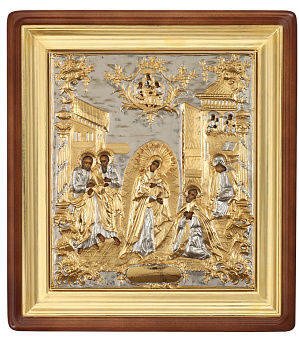 Икона живописная в киоте 30х40 масло, риза №295, киот №1 Явление Пр.Б-цы к Сергию Радонежскому