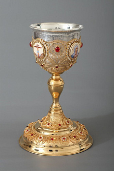 Потир 2.0л 4-финифти, филигрань / золочение / серебряный стакан (УИН)