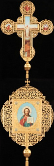 Крест-икона № 11 - а запрестольная выпиловка гравировка фото на плас. золочение