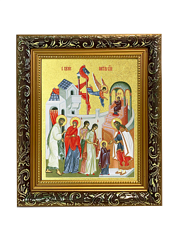 Икона "Введение во храм Пресвятой Богородицы" с золочением поталью, 05102-УЛ Икона "Введение во храм Пресвятой Богородицы" с золочением поталью, 05102-УЛ