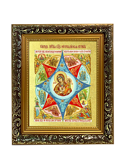 Икона Божией Матери "Неопалимая Купина" с золочением поталью, 03045-УЛ