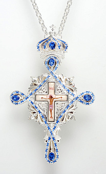 Крест наперсный №  80 эмаль /серебрение/