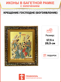 Икона Крещения Господня (Богоявления) с золочением поталью, 05107-УЛ Икона Крещения Господня (Богоявления) с золочением поталью, 05107-УЛ