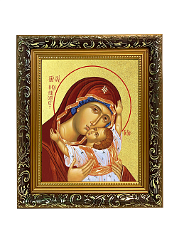 Икона Божией Матери "Казанская" с золочением поталью, 03037-УЛ