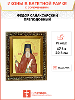 Икона "Феодор Санаксарский", св. прп., с золочением поталью, 09Ф4-УЛ Икона "Феодор Санаксарский", св. прп., с золочением поталью, 09Ф4-УЛ