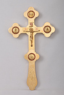 Крест напрестольный №1-2 сложный №2 с литыми накладками золочение