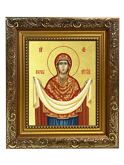 Икона Божией Матери "Покров" с золочением поталью, 03П1-УЛ Икона Божией Матери "Покров" с золочением поталью, 03П1-УЛ