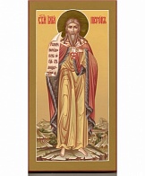 Икона "Илья Пророк", липовая доска, дубовые шпонки, сусальное золото, темпера, подарочная упаковка