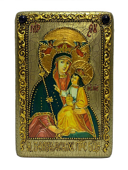 Настольная икона Божией Матери «Белыничская» на мореном дубе Настольная икона Божией Матери «Белыничская» на мореном дубе