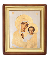 Икона живописная в киоте 18х24 масло, риза №14, киот №1 Казанская БМ