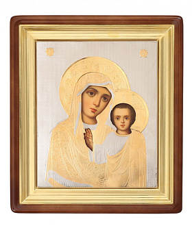 Икона живописная в киоте 18х24 масло, риза №14, киот №1 Казанская БМ