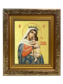 Икона Божией Матери "Отчаяных Единая Надежда" с золочением поталью, 03055-УЛ